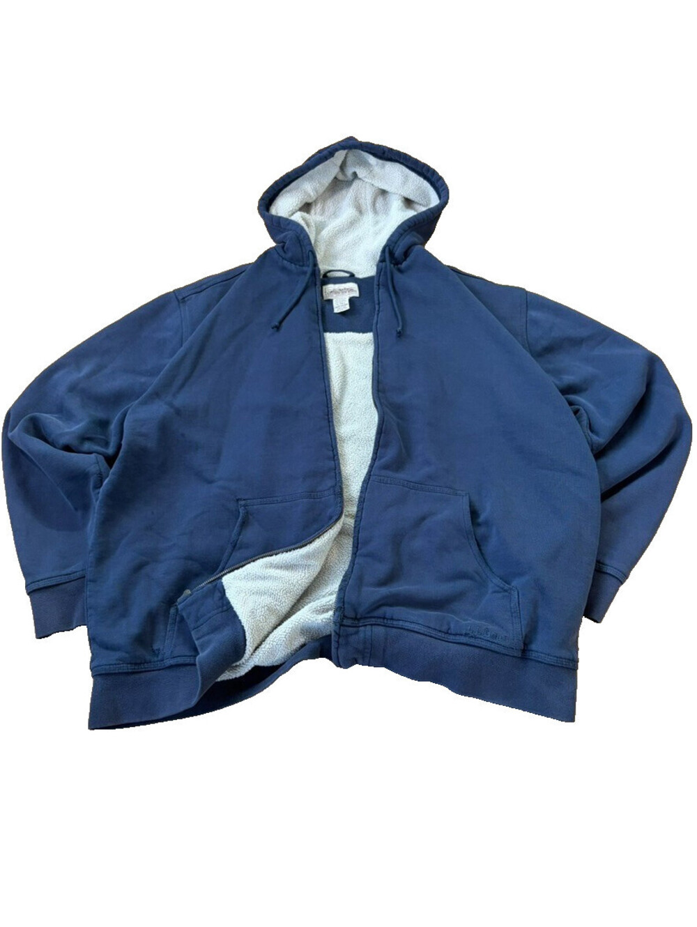 Y2K L.L.Bean Katahdin Iron Works Sherpa Hoodie XL Tall Navy